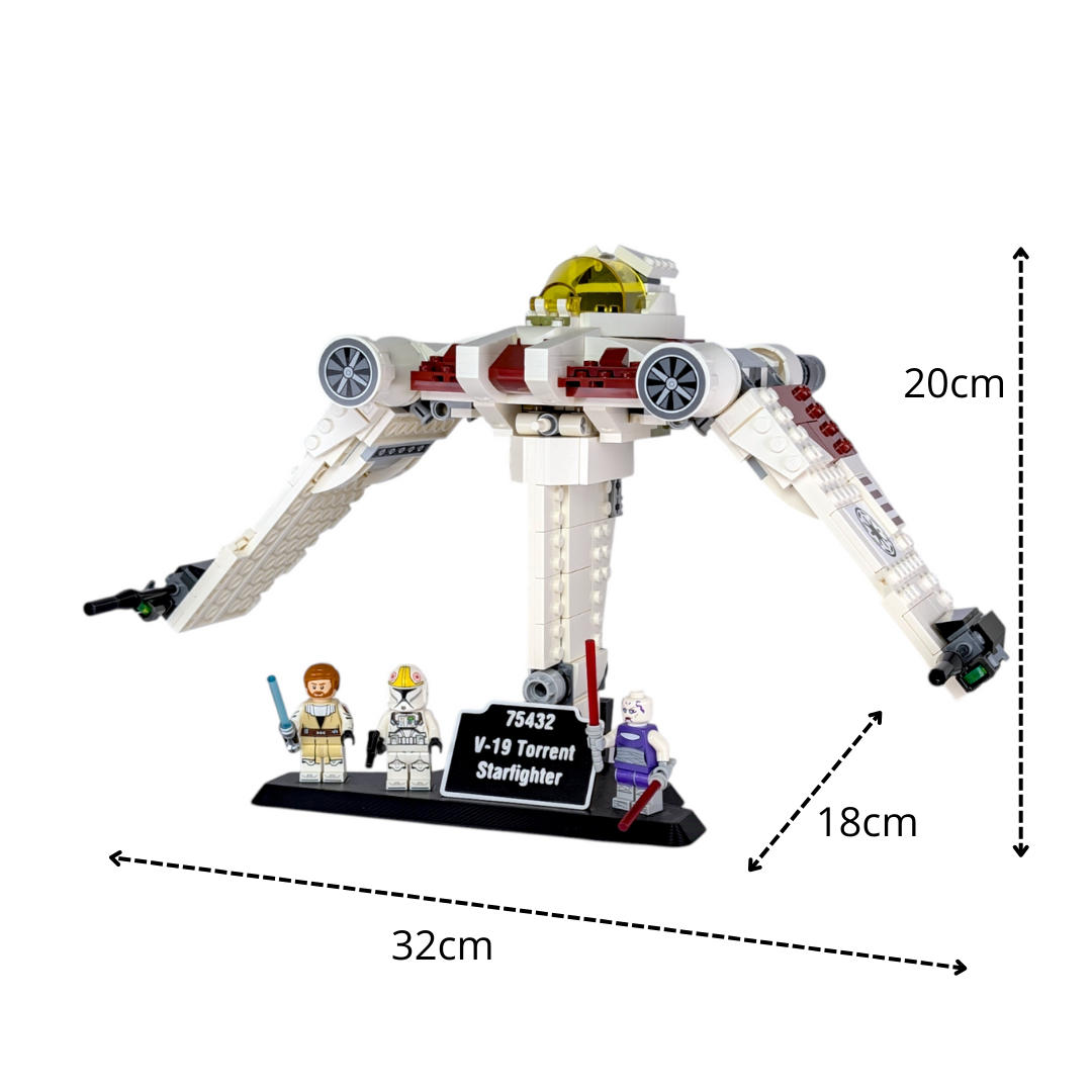Soporte Expositor para LEGO® Star Wars V-19 Torrent Starfighter (Set 75432) - Imagen 3